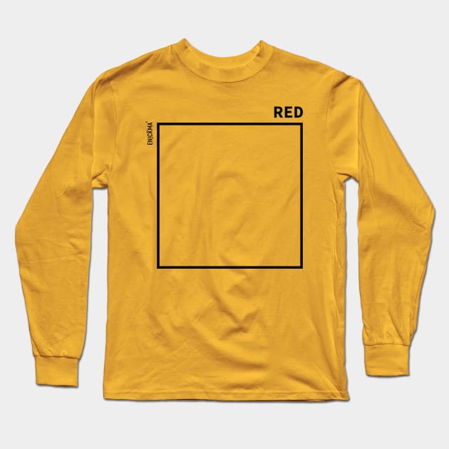 Black and red square Long Sleeve T-Shirt by Enickma